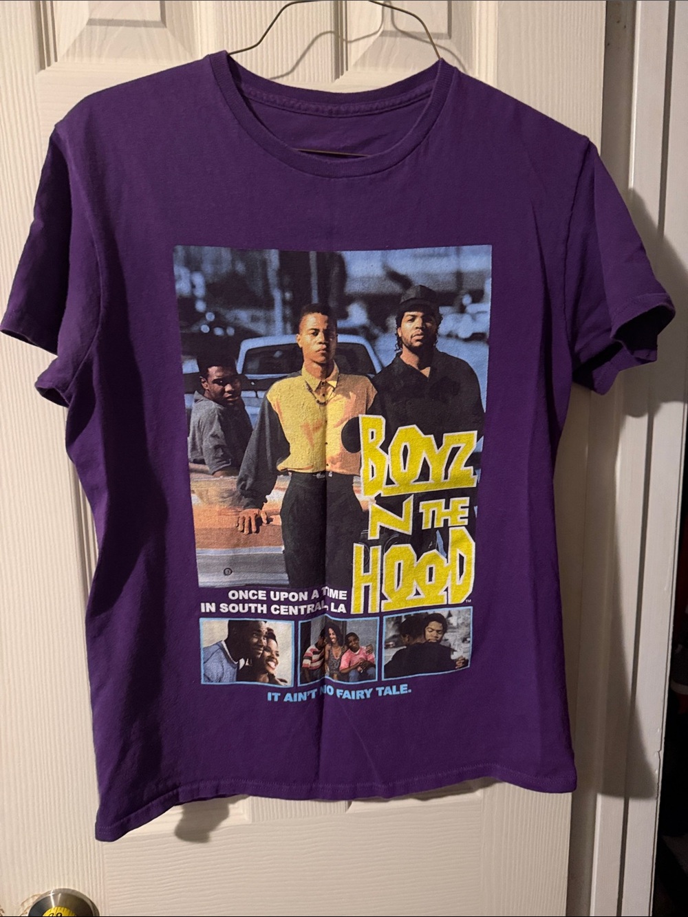 #156 Purple 'Boyz n the Hood' Graphic Tee ( no size tag)